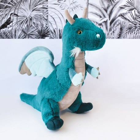 Histoire d'Ours - Peluche Dragon Emeraude 40 cm - DOUDOU ET COMPAGNIE BLEU 2 - vertbaudet enfant 