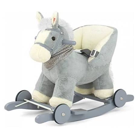 Porteur cheval Polly Gris - Milly Mally - 5901761124026 - Bascule en peluche avec repose-pieds et licol GRIS 1 - vertbaudet enfant 