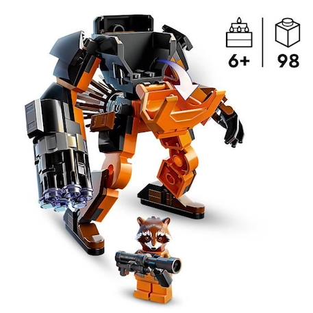 LEGO® Marvel 76243 L’Armure Robot de Rocket, Figurine Gardiens de la Galaxie, Jouet Avengers BLANC 2 - vertbaudet enfant 