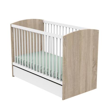 Lit bébé 120x60 Access Bois Blanc MARRON 2 - vertbaudet enfant 