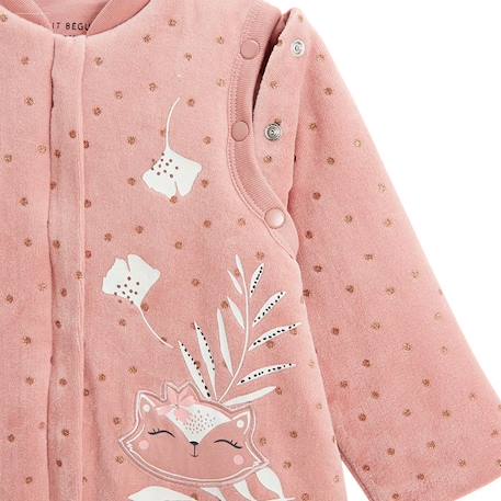 Turbulette d'hiver en velours avec pieds retroussables et manches amovibles bébé Rosa ROSE 3 - vertbaudet enfant 