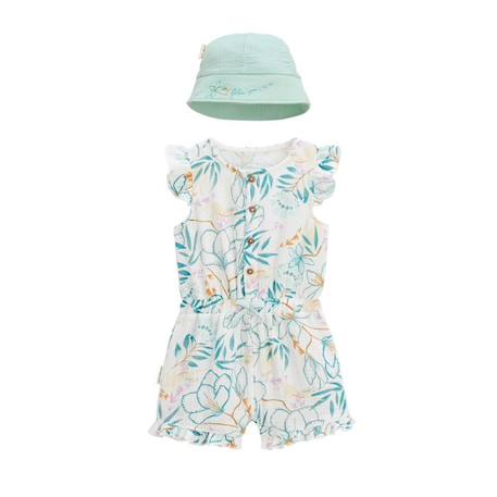 Combishort bébé + chapeau en gaze de coton Patroika BLANC 1 - vertbaudet enfant 