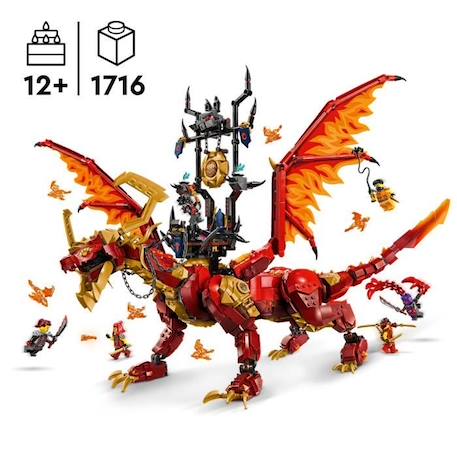 LEGO® NINJAGO® 71822 Le dragon source du mouvement - Jouet de ninja avec 6 minifigurines NOIR 2 - vertbaudet enfant 