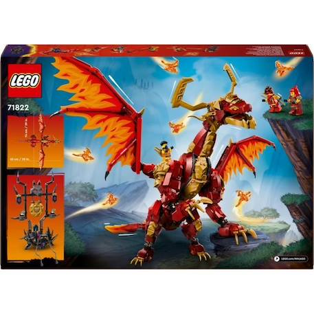 LEGO® NINJAGO® 71822 Le dragon source du mouvement - Jouet de ninja avec 6 minifigurines NOIR 6 - vertbaudet enfant 