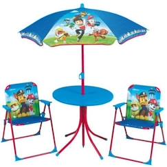 Chambre et rangement-Chambre-Bureau, table-Fun House Pat Patrouille salon de jardin composé d'une table, de 2 chaises pliables et un parasol pour enfant