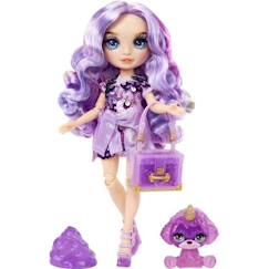 Jouet-Rainbow High Poupée Mannequin avec Kit de Slime et Animal de Compagnie - Violet (Violet) - Poupée Pailletée 28 cm avec Kit de Slime