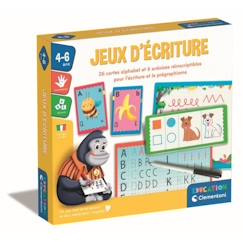 Jouet-Jeux éducatifs-Lire, écrire, compter et heure-Clementoni - Coffret Jeux d'écriture - 23 activités - Dés 4 ans