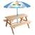 MA PETITE CARAPACE - Table pique-nique en bois h.53 x l.95 x ø 100 cm avec parasol tortue h.125 x ø 100 cm pour enfant BLEU 1 - vertbaudet enfant 