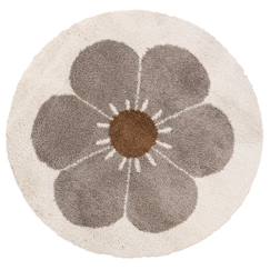 Linge de maison et décoration-Décoration-Tapis chambre enfant rond BOHEMIAN DAISY TAUPE