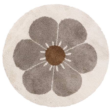 Tapis chambre enfant rond BOHEMIAN DAISY TAUPE GRIS 1 - vertbaudet enfant 