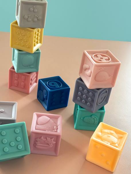 Lot de 12 cubes souples multicolore 1 - vertbaudet enfant 