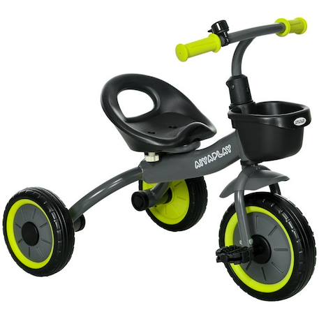 Tricycle enfants AIYAPLAY avec sonnette et panier - selle réglable avec dossier - pour enfant de 2 à 5 ans noir NOIR 1 - vertbaudet enfant 