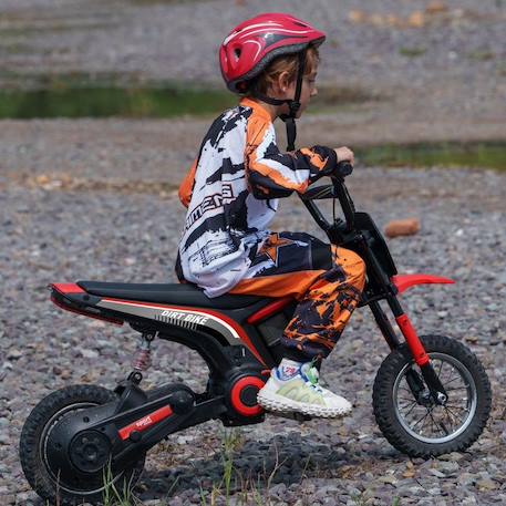 Moto cross électrique dirt bike enfant 350W 12V 2 vitesses 8-16 Km/h rouge noir ROUGE 2 - vertbaudet enfant 