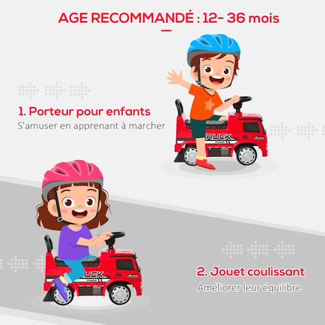 Voiture porteur Enfants - HOMCOM - licence Mercedes Benz 12-36 Mois Coffre klaxon phares Rouge ROUGE 6 - vertbaudet enfant 