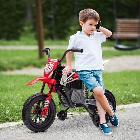 Moto cross électrique dirt bike enfant 12V 2 moteurs 2 vitesses 2,4-5 Km/h musiques rouge ROUGE 2 - vertbaudet enfant 