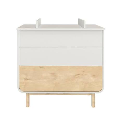 Commode à langer 3 tiroirs Sasha Blanc et bois BLANC 4 - vertbaudet enfant 