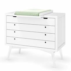 Commode à langer 4 tiroirs Marley Blanc  - vertbaudet enfant