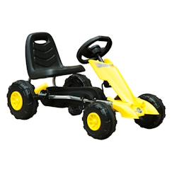 Kart à pédales Go-Kart enfants avec frein 88L x 51l x 48H cm jaune noir  - vertbaudet enfant