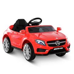 Jouet-Jeux de plein air-Voiture véhicule électrique enfant 6 V 3 Km/h max. télécommande effets sonores + lumineux Mercedes GLA AMG rouge