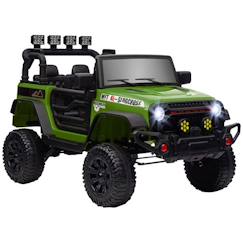 Jouet-Buggy électrique enfant - AIYAPLAY - Bluetooth - 2 places avec télécommande 2.4Ghz - 2 moteurs 12 V - 3 vitesses - vert