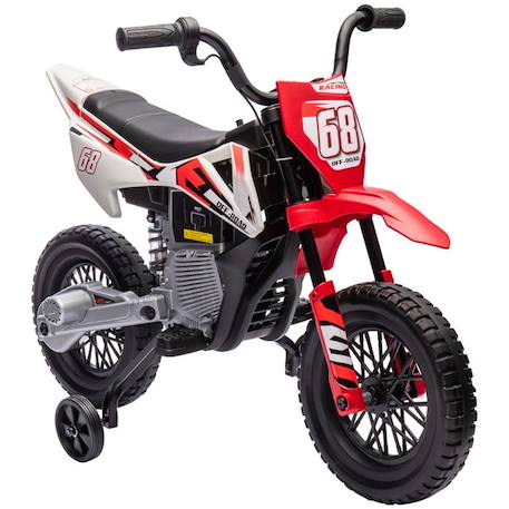 Moto cross électrique dirt bike enfant 12V 2 moteurs 2 vitesses 2,4-5 Km/h musiques rouge ROUGE 1 - vertbaudet enfant 