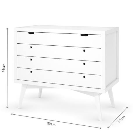 Commode à langer 4 tiroirs Marley Blanc BLANC 3 - vertbaudet enfant 