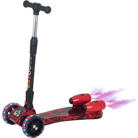 Trottinette pliable 3 roues pour enfant roues lumineuses pulvérisation arrière d'eau fonction musicale rouge dim. 61L x 26l x 63-81H ROUGE 1 - vertbaudet enfant 