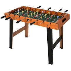 Jouet-Jeux vidéos et jeux d'arcade-Jeux d'arcade-Mini babyfoot - table de baby-foot enfant - 2 balles, tableaux affichage - dim. 84,5L x 40l x 61,2H cm - noir aspect bois