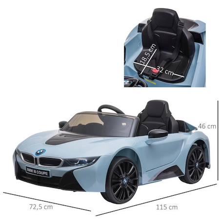 Voiture électrique enfants 6 V - V. max. 3 Km/h effets sonores + lumineux télécommande BMW I8 coupé bleu BLEU 3 - vertbaudet enfant 