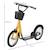 Trottinette patinette enfant grandes roues pneumatiques guidon réglable frein AV-AR garde-boue béquille panier métal jaune noir JAUNE 3 - vertbaudet enfant 