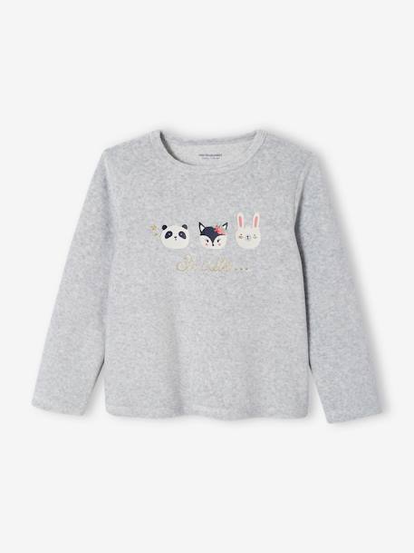 Lot de 2 pyjamas animaux fille en velours gris chiné 3 - vertbaudet enfant 