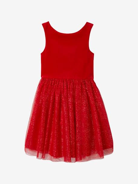 Robe de Noël en velours et tulle brillant fille rouge 2 - vertbaudet enfant 