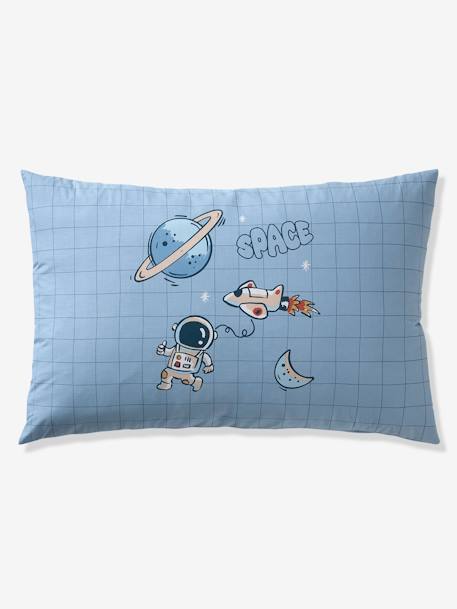 Parure housse de couette + taie d'oreiller enfant INTERGALACTIC, avec coton recyclé bleu imprimé 4 - vertbaudet enfant 