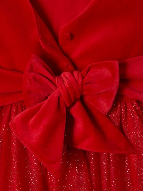 Robe de Noël en velours et tulle brillant fille rouge 5 - vertbaudet enfant 