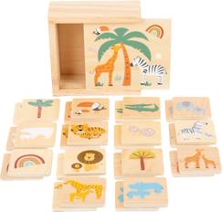 Jouet-Jeux éducatifs-Jeu de mémorisation en bois enfant animaux sauvages safari