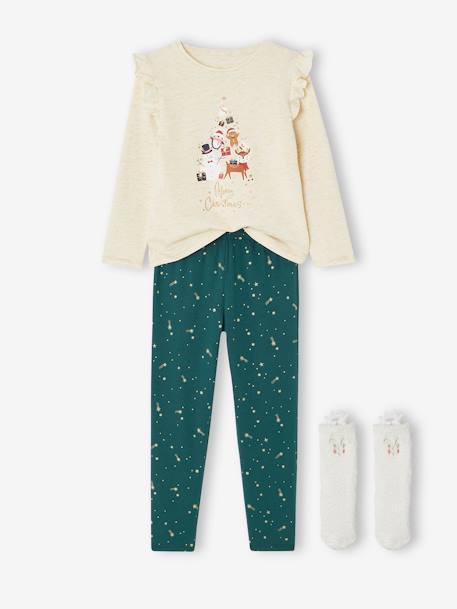 Coffret Noël pyjama + chaussettes vert 5 - vertbaudet enfant 