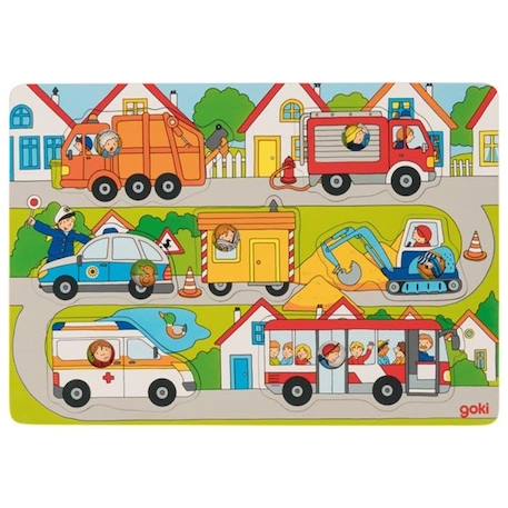 Goki - Puzzle Dans la rue - GOLLNEST & KIESEL GRIS 1 - vertbaudet enfant 