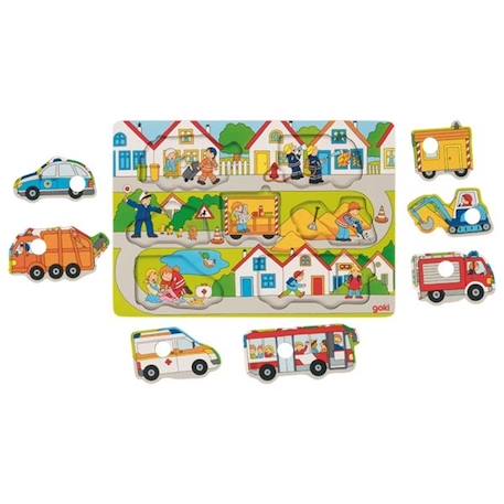 Goki - Puzzle Dans la rue - GOLLNEST & KIESEL GRIS 3 - vertbaudet enfant 