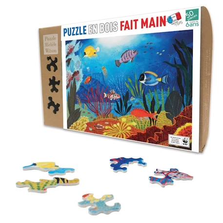 Puzzle en bois - PUZZLE MICHELE WILSON - Poissons tropicaux - 50 pièces - Tableaux et peintures - Enfant BEIGE 1 - vertbaudet enfant 