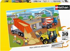 Jouet-Jeux éducatifs-Puzzle enfant - NATHAN - Le chantier aille - 30 pièces - Paysage et nature - Jaune