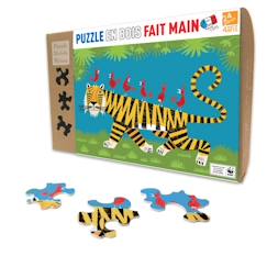 Jouet-Puzzle en bois fait main 24 pièces - Puzzle Michèle Wilson - Tigre - Difficulté difficile