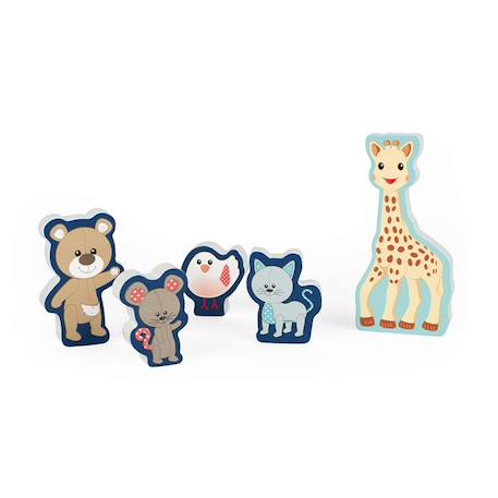 Puzzle en bois - Sophie la Girafe - Animaux - 5 pièces - Vert - Pour enfants de 3 ans et plus BLEU 4 - vertbaudet enfant 