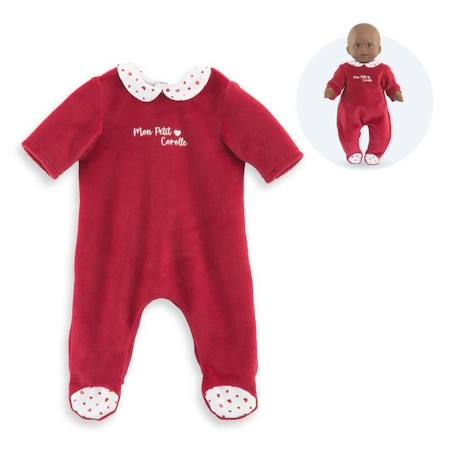 Pyjama Pétales de Cœurs - COROLLE - Mon Premier - Rouge - Pour poupon 30 cm ROUGE 1 - vertbaudet enfant 