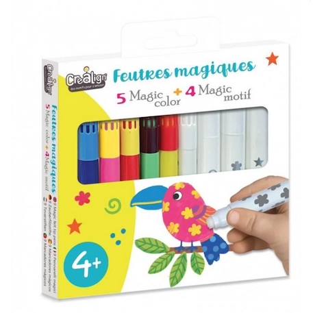 CreaLign' - 9 feutres magiques et avec motifs BLANC 1 - vertbaudet enfant 