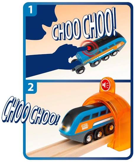 Locomotive à Enregistreur vocal Smart Tech Sound - BRIO - Circuit de train en bois - Mixte - Dès 3 ans ORANGE 4 - vertbaudet enfant 