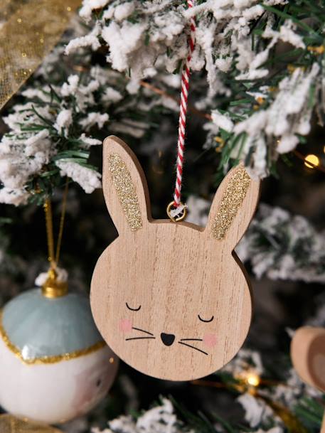 Lot 6 boules de Noël en bois bois 1 - vertbaudet enfant 