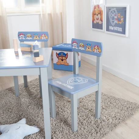 Ensemble Table + 1 Chaise Enfant ROBA Pat'Patrouille - Motif Chiens Chase Ruben & Marcus - Bleu - Gris BLEU 3 - vertbaudet enfant 