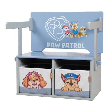 Bureau Enfant 2EN1 ROBA Pat'Patrouille - Transformable en Banc avec 2 Boites de Rangements en Tissu - Bleu - Gris BLEU 1 - vertbaudet enfant 