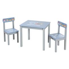 Chambre et rangement-Chambre-Ensemble Table + 2 Chaises Enfants ROBA Pat'Patrouille - Motif Chiens Chase Ruben & Marcus - Bleu - Gris