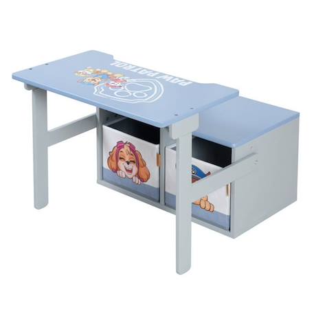 Bureau Enfant 2EN1 ROBA Pat'Patrouille - Transformable en Banc avec 2 Boites de Rangements en Tissu - Bleu - Gris BLEU 3 - vertbaudet enfant 